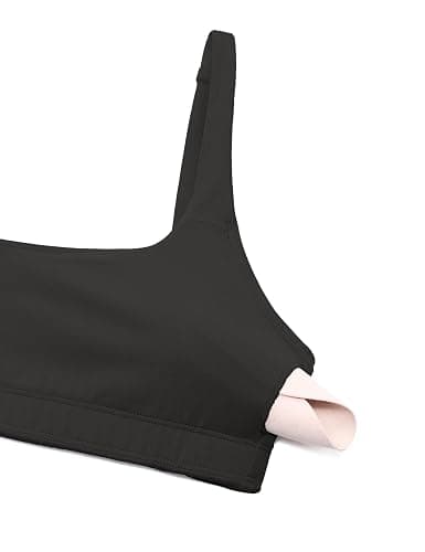 CRZ YOGA Butterluxe Spaghetti Strap Sports Bras for Women - Square Neck Yoga Wireless Low Coverage Padded Cami Crop Top thumbnail 5