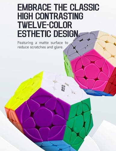Megaminx Cube, Roxenda 3x3x3 Pentagonal Speed Cube Dodecahedron Magic Cube Puzzle Toy (Stickerless) thumbnail 8