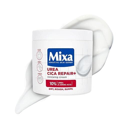 Mixa Body Cream, Urea Cica Repair+ Renewing Cream, Body Moisturiser for Dry, Rough, Bumpy Skin, with 10% Urea and Niacinamide, Hypoallergenic, 400ml - Image 1