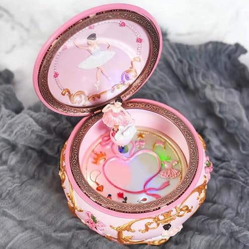 Singeek Classical Ballerina Music Box Collectible Mechanical Musical Box with Colorful Lights and Sankyo 18-Note Wind Up Signs of The Girl Heart Gift for Birthday Christmas(Swan Lake) thumbnail 2