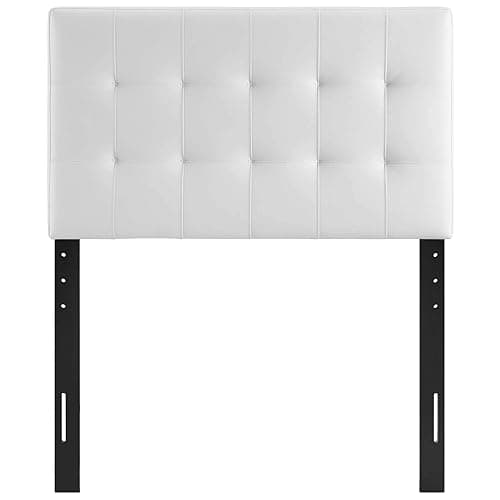 Modway Lily Tufted Faux Leather Upholstered Twin Headboard in White - Twin - White thumbnail 5