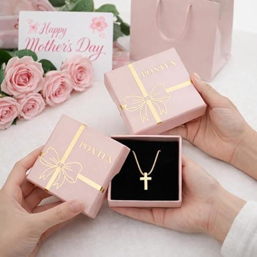 Mothers Day Gifts for Mom Cross Necklace for Women Girls, Dainty 14K Gold Silver Plated Cross Choker Jewelry Non Tarnish Waterproof Cute Simple Small Necklace Christian Baptism Religious Faith Jewelry Gifts thumbnail 6