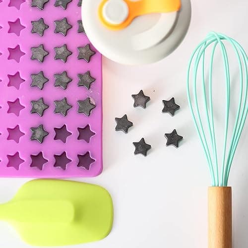 Amyandone Mini Star Silicone Mold, 112 Cavities Chocolate Candy Molds with Stars Shape for Homemade Pet Training Treats/Biscuits, Food Grade Star Mold for Fruit Snack/Cake Decor (with a Scraper) thumbnail 2