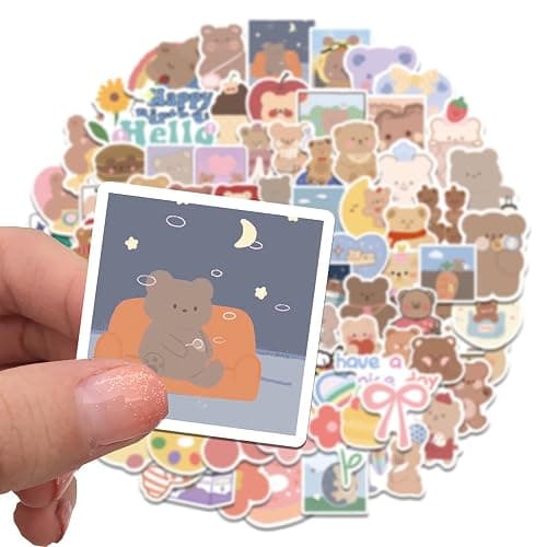 102pcs Cute Cartoon Stickers for Kids Laptop,Lovely Aesthetic Stickers Waterproof Vinyl Trendy Decal Water Bottle Phone Computer Luggage Scarpbook thumbnail 2