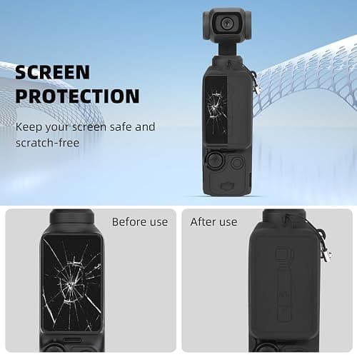 BRDRC Pocket 3 Silicone Cover, For Xtra Muse Protective Case Lens Protector Scratch-Resistant Sleeve Skin Compatible with DJI OSMO Pocket 3 Creator Combo/Xtra Muse Accessories (Pink) thumbnail 2