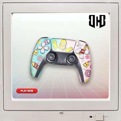 Simpsson Custom PS-5 Controller Wireless compatible with Play-Station 5 Console by BCB Controllers | Proudly Customized in USA with Permanent HYDRO-DIP Printing (NOT JUST A SKIN) thumbnail 6