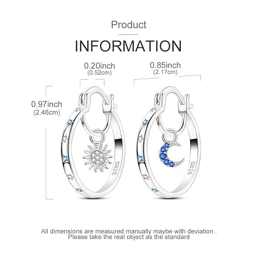 Parmuz 925 Sterling Silver Earrings Hoops for Women Ladies Simple Lightweight Twisted Medium Hoop Earrings With Cubic Zirconia Hypoallergenic Jewelry for Her thumbnail 4