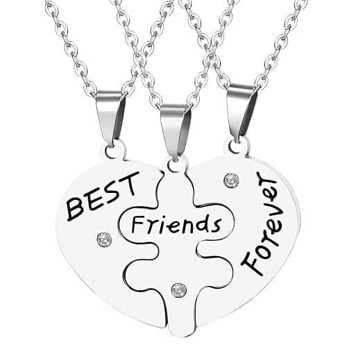 OIDEA Stainless Steel Friendship Best Friends Forever Messages Puzzle Necklaces for Mother's Day Gifts,with Chains Included - Image 1