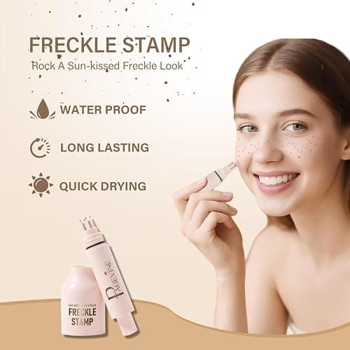 GURKOOYD Freckle Pen, Freckle Stamp, Natural Lifelike Freckle Stamp Pen, 5-Point Faux Freckle Stamp Makeup Tool, Freckles Makeup Waterproof, 4 Colors Available, Long Lasting & Quick Dry(2# Medium) thumbnail 2