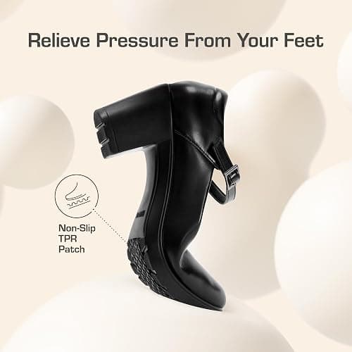 DREAM PAIRS Women's Chunky Low Block Heels Mary Jane Closed Toe Work Pumps Comfortable Round Toe Dress Wedding Shoes EDENIA thumbnail 2