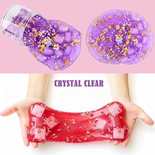 Slime Kit 9 Pack, with 3 Jelly Cube Crunchy Slime and 3 Cloud Slime and 3 Butter Slime, Soft and Non-Sticky, DIY Toys for Girls Boys, Kids Party Stress Relief Toy, Birthday Favor, Surprise Gift thumbnail 4