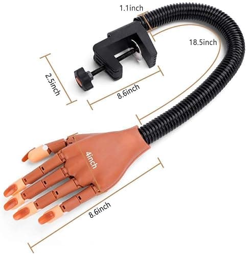 Nail Trainning Practice Hand for Acrylic Nail-Flexible Nail Training Hand Kits, False Fake Mannequin Model Train Hand with 300 PCS Nail Tips, Nail Files thumbnail 5