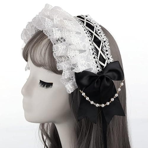 COSDREAMER Frauen Stirnband Lolita Bow Maid Cosplay Bow Flower Tiara thumbnail 4