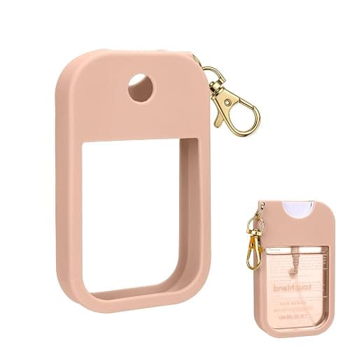 AIERSA Hand Sanitizer Spray Case Compatible with Touchland, Silicone Hand Sanitizer Case Holder with Keychain for Touch Land Mist Case 1FL. OZ (Blush Beige) - Image 1