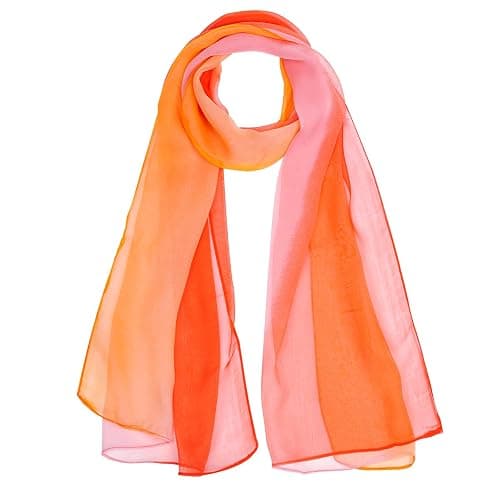 Rbenxia Long Chiffon Scarf Lightweight Sheer Scarf for Women Colorful Shawl for Spring Summer Beach Party Accessories - Image 1