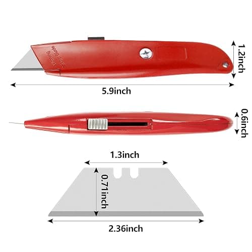 DIYSELF 2 Pack Utility Knife Box Cutter Retractable PVC Pipe Cutter | Heavy-Duty Box Cutters, Razor Blade Cardboard Knife for Cartons, Carpet, Paper, Box Knife for Home, Office and Warehouse Use thumbnail 2