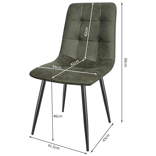 LEWE Esszimmerstühle 6er Set,Technologietuch Gepolsterter Stuhl mit Hohe Rückenlehne, Metallfuß, Küchenstühle, Esstisch Stühle für Esszimmer,Küche & Wohnzimmer thumbnail 3