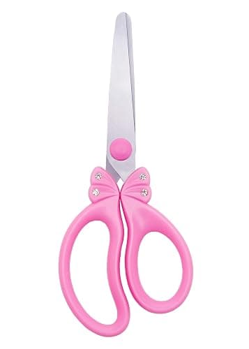 PINK Safety Blunt Tip Scissors for Kids, Ages 5-8 & 8-10 for Girls | Rounded Edge & Ergonomic Handles for Small School Student Children Toddler Classroom Cutting Paper,Home DIY - Image 1