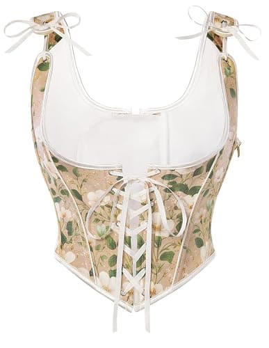 SCARLET DARKNESS Corset Tops for Women Underbust Floral Print Vintage Bustier Top - Image 1
