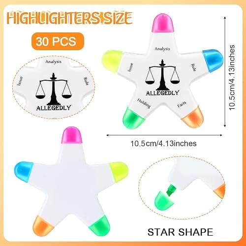 Chivertion 30 Pcs Law School Gifts Star Shape Briefing Highlighters Brush Affirmation Supplies Inspirational Christmas Appreciation Gifts for Law Students Lawyer Women thumbnail 3