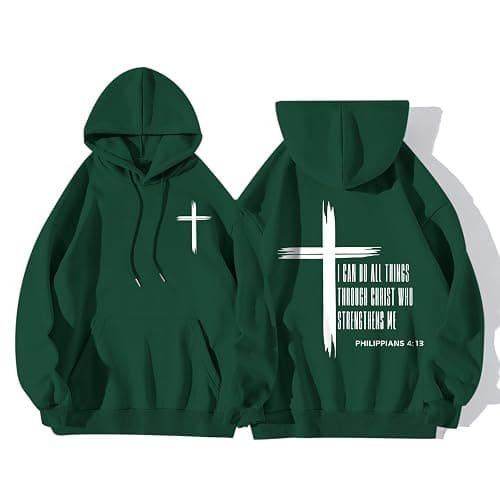 KEEVICI Christian Graphic Hoodies For Teen Boys Jesus Hoodie Faith God Sweatshirt Bible Verse Pullover Religious Tops - Image 1