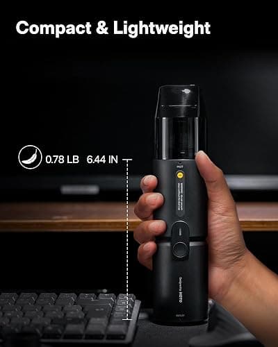 HOTO Handheld Vacuum Cleaner Cordless, Desk Vacuum Cleaner Compressed Electric Air Duster 15000Pa Suction, 4-in-1 Portable Vortex Vacuum Dust Buster Air Blower for Computer, Keyboard, Coffee Grounds thumbnail 3