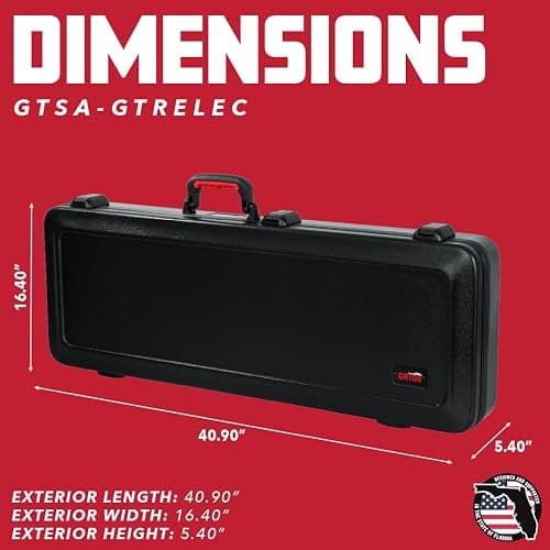 Gator Cases Molded Flight Case for Strat/Tele Style Electric Guitars with TSA Approved Locking Latch, (GTSA-GTRELEC) thumbnail 7