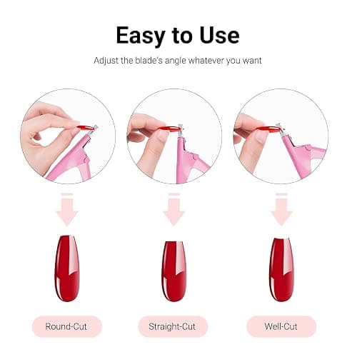 MelodySusie Acrylic Nail Clippers with 15Pcs Magnets Tip Cutters for Fake Gel Nails Sharp Professional Manicure Pedicure with Length Measurement Trimmer Nail Care Tools (Pink) thumbnail 5