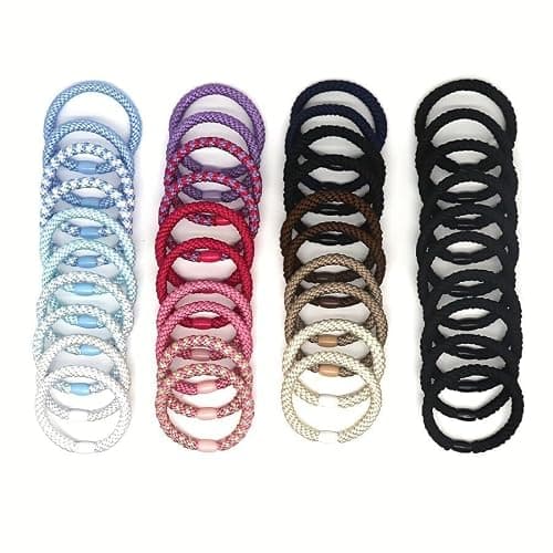 Kknekki Hair Ties, 10 Stück Modische, Schlichte Geflochtene Haarbänder Für Damen, Weiche, Elastische, Nicht Beschädigende Pferdeschwanzhalter(Blau) thumbnail 7