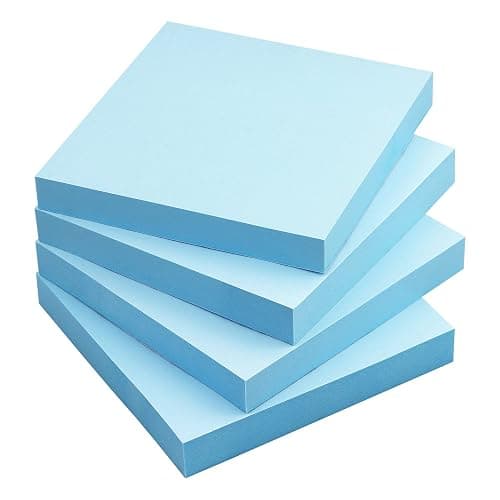 Sticky Notes 3x3 in, Self-Adhesive Note, 4 Pads, 100 Sheets/Pad, Light Blue | Perfect for Home, Classroom, and Workplace Organization - Image 1