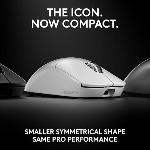 Logitech G PRO X Superlight 2c Wireless Gaming Mouse, 51 g pro-Grade Compact Mouse with 5 programmable Buttons, USB-C Charging, 44K DPI Sensor, up to 8 kHz Polling for PC/Mac - White thumbnail 2