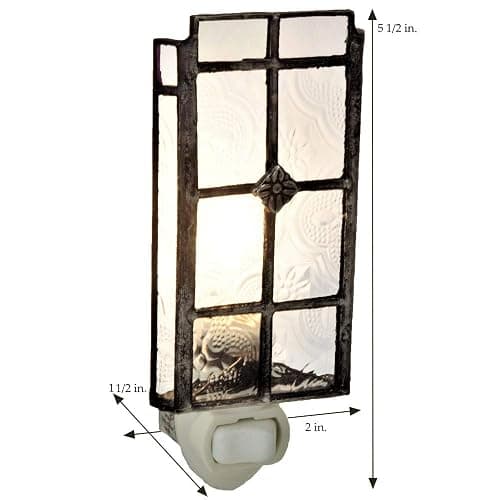 J Devlin Glass Art Vintage Clear Stained Glass Night Light, Plug in nightlight for Stairway/Hallway/Bedroom, Home Decor NTL 113 thumbnail 3