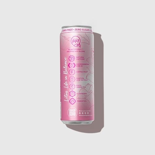 Pink Lotus Plant Power Drink™ | Sugar Free, Low Calorie | 160 mg Natural Caffeine from Green Coffee Bean | Plant-Based Ingredients | Zero Sugar | 10 Calories | 12 oz Cans | 12 Count thumbnail 4