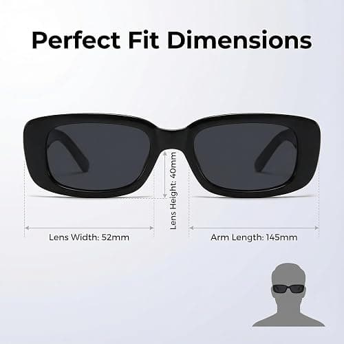 JUSLINK Rectangle Sunglasses for Womens Trendy Retro Fashion 90s Sunglasses UV 400 Protection Square Frame Eyewear thumbnail 3
