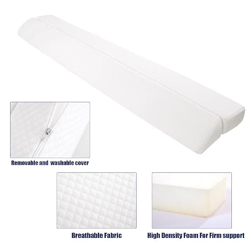 HOMBYS Wedge Pillow Headboard for Bed Gap,Foldable Bed Wedge Gap Filler Twin Size,Matterss Gap Filler,Multi Functional Bed Crack Pillow, Fill The Gap (0-7") Between Your Headboard and Mattress,White thumbnail 7