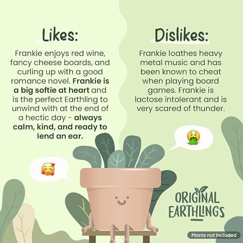 Original Earthlings Sitting Small Plant Pot - 4 Inch Cute Plant Pot - Succulent & Cactus Christmas Planters, Removable Drainage Plug, Cute Decor Plant Gifts for Plant Lovers, Teacher Gifts thumbnail 7