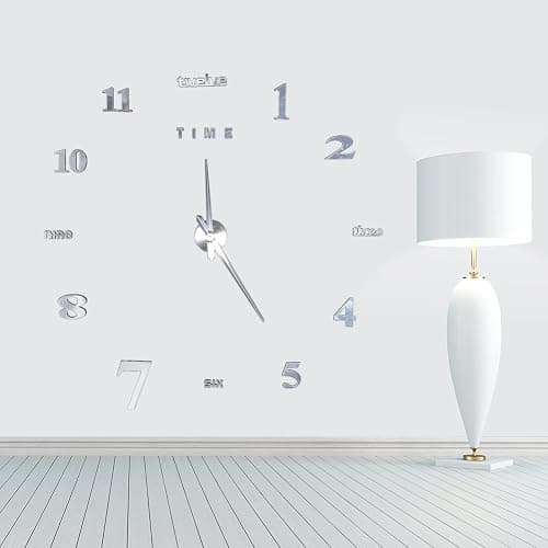 SOULONG Wanduhr-Aufkleber, 3D-Wanduhr, Spiegel-Aufkleber, große Uhr, Heimdekoration, einzigartiges thumbnail 3