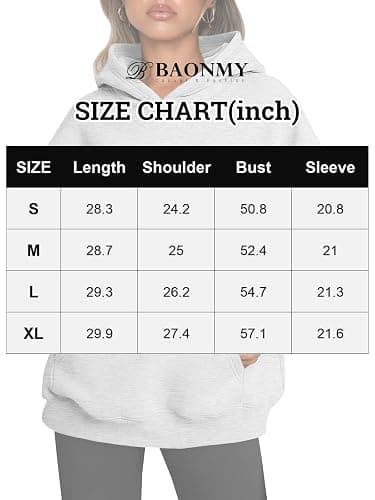 Baonmy Oversized Hoodies Fleece Sweatshirts Women Hoodies Long Sleeve Sweaters with Pocket Fall Clothes thumbnail 2