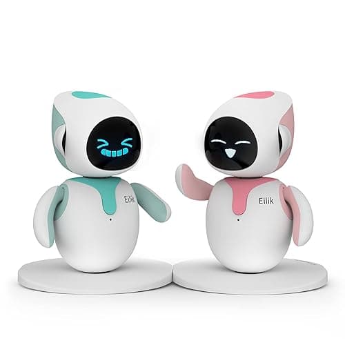 ENERGIZE LAB Eilik – Touch Interactive Toys, Cute Robot Pets with Abundant Emotions. Idle Animations&Mini-Games, Unique Gift for Girls & Boys. Support Update.(Blue + Pink Combination) - Image 1