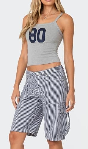 NUFIWI Women Graphic Tank Top Spaghetti Strap Embroidered Crop Tops Sleeveless Cute Baby Tee Y2k Jersey Camisole thumbnail 6