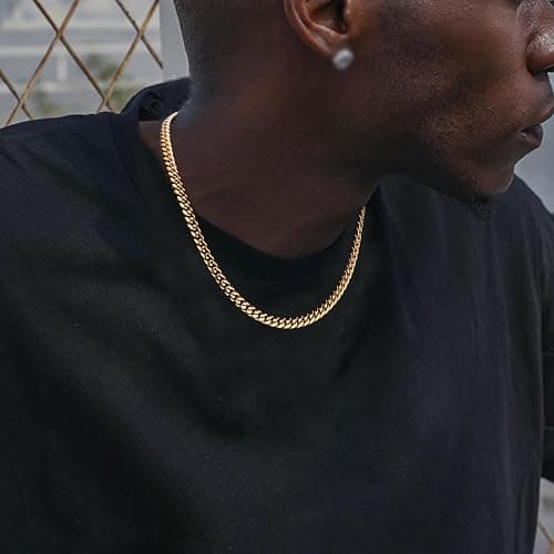 Momlovu 18K Gold Plated Chain Silver Tone Chain for Men  thumbnail 5