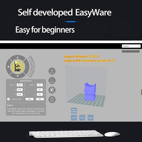 Quiet 3D Printer Lightweighted Entry Leveled Printer for Beginners Featuring Simple Button Print Control thumbnail 6