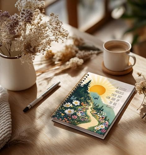 Zpvuklkl Result Notebook for Women-Inspirational Daily Journal For Men Friends Gifts On Birthday Christmas Mother's Day, Travel Business Work College Ruled Lined Gold Spiral Bound Hardcover,5.8"x8.3" thumbnail 2