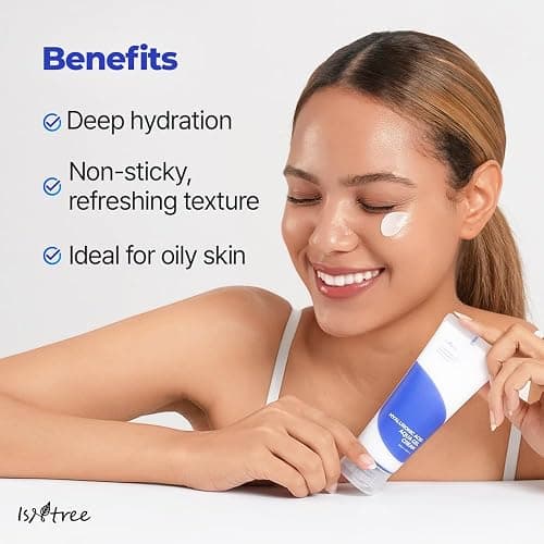 IsNtree Hyaluronic Acid Aqua Gel Cream 100ml, 3.38 fl oz | Korean Skincare | Lightweight Moisturizer | Quick-Absorbing Hydration | For Oily to Combination Skin thumbnail 3