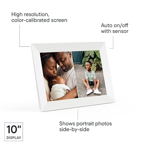 Aura Carver WiFi Digital Picture Frame | The Best Digital Frame for Gifting | Send Photos from Your Phone | Quick, Easy Setup in Aura App | Free Unlimited Storage | Sea Salt thumbnail 4
