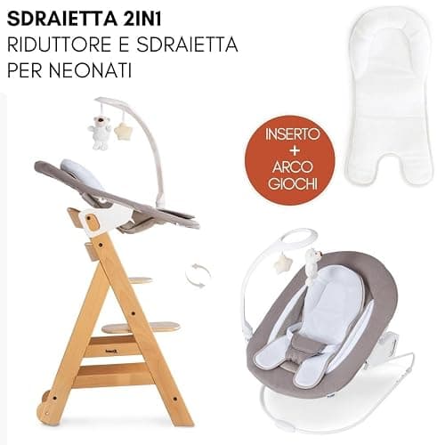 hauck Seggiolone Beta Plus Deluxe - Seggiolone Evolutivo in Legno con Sdraietta e Dondolo per Neonati, Sediolone Pappa, Sicurezza Massima con Cintura a 5 Punti, Regolabile per Tavoli Standard thumbnail 6
