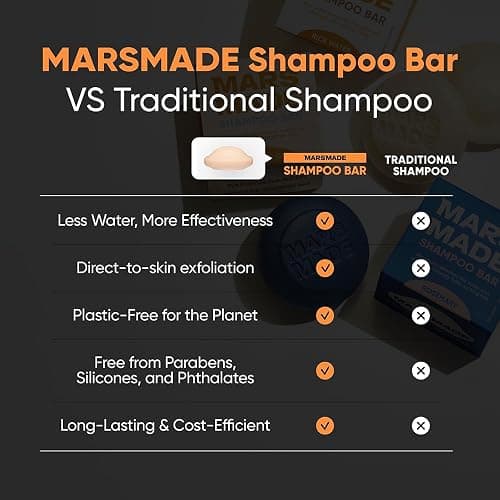 Marsmade Castor Oil Shampoo Bar Hydrating & Moisturizing Natural Hair Soap for Bathing, Hair Growth & Scalp Nourishment, Solid Shampoo for All Hair Types (120g, 4.23 oz) thumbnail 6