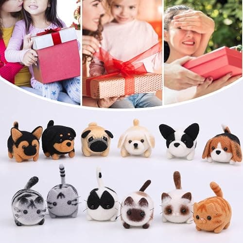 Mayboos Needle Felting Kit, 12 Pieces Doll Making Wool Needle Felting Starter Kit with Instruction, Felting Foam Mat and DIY Needle Felting Supply for DIY Craft Animal Home Decoration thumbnail 7