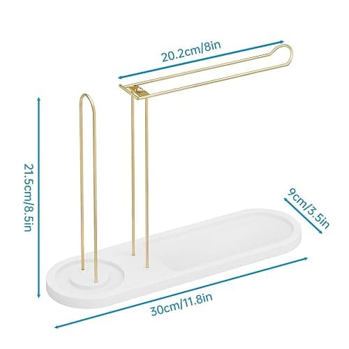 NiHome Headband Holder with Solid Pine Wood Base and Metal Rack, Large Capacity Hair Accessory Organizer for Headbands, Scrunchies, Bracelets, Watches, Glasses, Space-Saving Design for Vanity, Dresser thumbnail 3