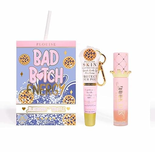 P Louise Bad B Energy Lip Duo, Hydrating Lip Conditioner and Nourishing Lip Oil, Moisturising and Repairing Treatment - Breakfast Range (Blueberry Waffle) - Image 1